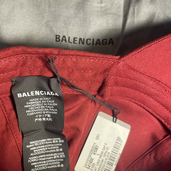 Balenciaga Logo Visor Cap Hat Bordeaux Black - Picture 6 of 6